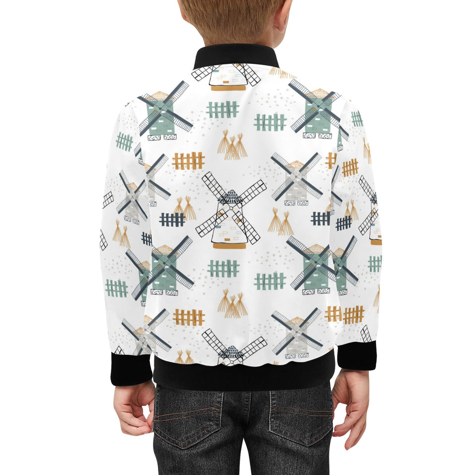 windmill pattern Kids' Boys' Girls' Bomber Jacket