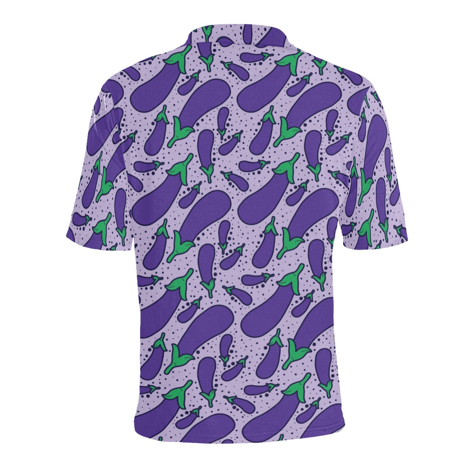 Eggplant Pattern Print Design 03 Men's All Over Print Polo Shirt