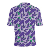 Eggplant Pattern Print Design 03 Men's All Over Print Polo Shirt