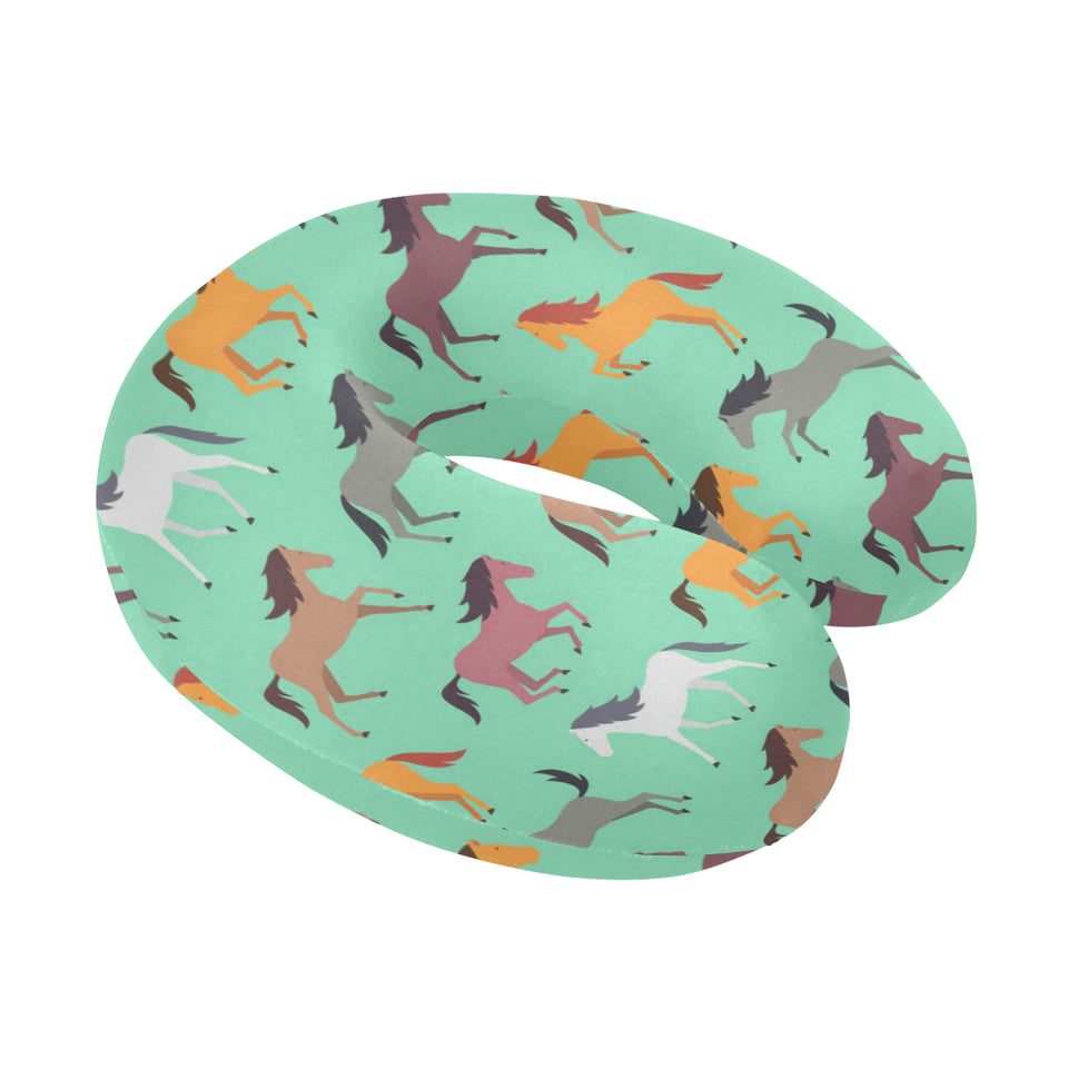 Colorful horses pattern U-Shaped Travel Neck Pillow