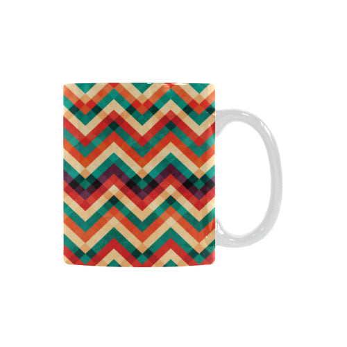 zigzag  chevron colorful pattern Classical White Mug (Fulfilled In US)