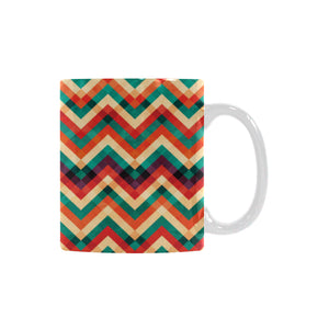 zigzag  chevron colorful pattern Classical White Mug (Fulfilled In US)