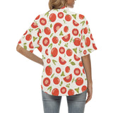 Tomato pattern Women's All Over Print Hawaiian Shirt