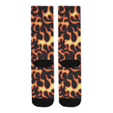 Fire flame dark pattern Crew Socks