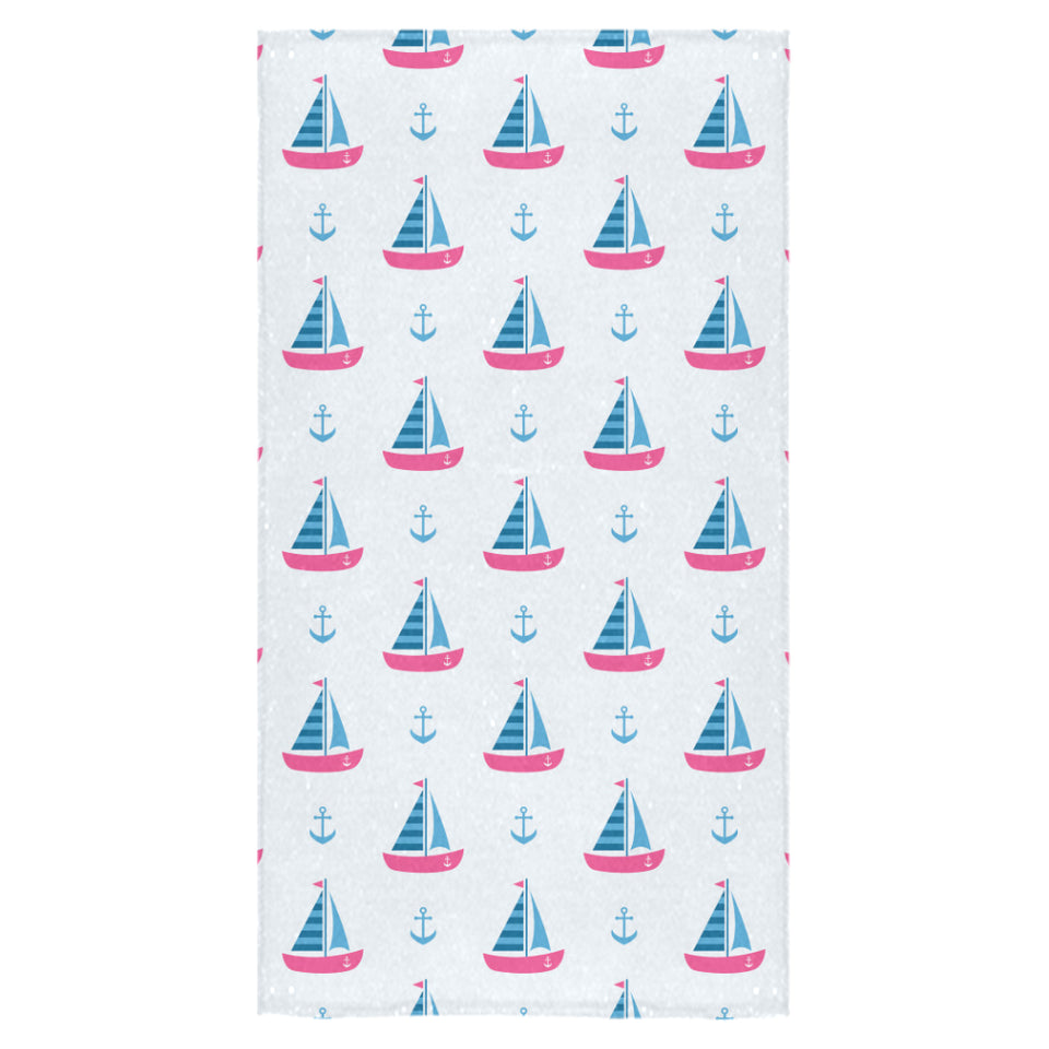 Sailboat anchor pattern Bath Towel