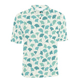 Green ginkgo leaves pattern Men's All Over Print Polo Shirt