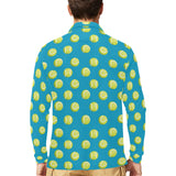 Tennis Pattern Print Design 05 Men's Long Sleeve Polo Shirt