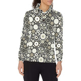 Gear Pattern Print Design 02 Women's Long Sleeve Polo Shirt