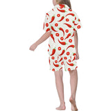 Chili pattern Kids' Boys' Girls' V-Neck Short Pajama Set