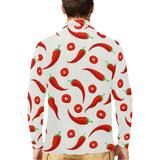 Chili pattern Men's Long Sleeve Polo Shirt