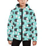 Hedgehog Pattern Print Design 03 Kids' Boys' Girls' Padded Hooded Jacket