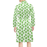 Hop pattern background Men's Long Sleeve Belted Night Robe