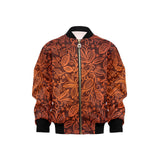 cacao beans tribal polynesian pattern Kids' Boys' Girls' Bomber Jacket