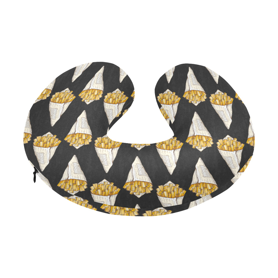 French fries dark background U-Shaped Travel Neck Pillow