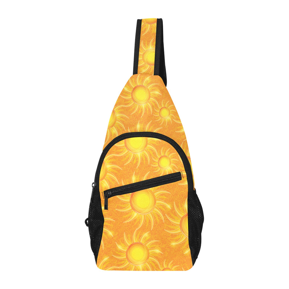 Sun orange background All Over Print Chest Bag