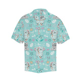 Cute koalas blue background pattern Men's All Over Print Hawaiian Shirt