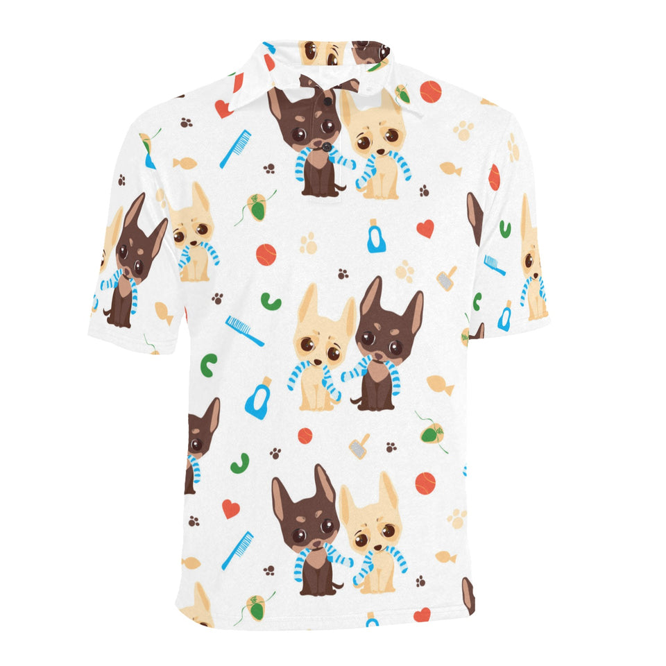 Cute Chihuahua dog pattern Men's All Over Print Polo Shirt