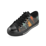 electric guitars pattern Men's Low Top Canvas Shoes Black