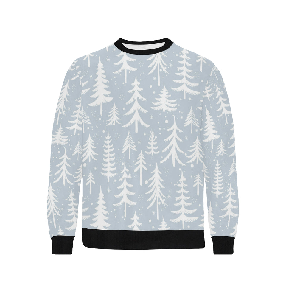 Christmas tree winter forest pattern Men's Crew Neck Sweatshirt