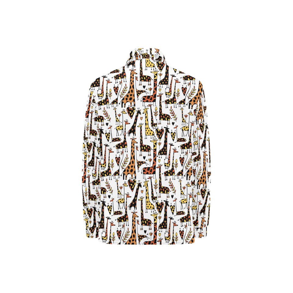 Giraffe Pattern Print Design 05 Women's Long Sleeve Polo Shirt