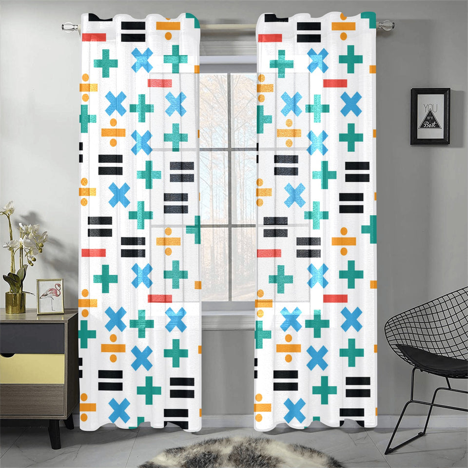 Math Pattern Print Design 05 Gauze Curtain