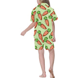 Carrot Pattern Print Design 05 Kids' Boys' Girls' V-Neck Short Pajama Set