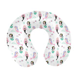 cute mermaid dolphin fish starfish pattern U-Shaped Travel Neck Pillow