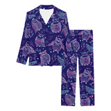 Cute owls pattern boho style ornament Women's Long Pajama Set