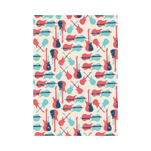 Red Blue guitar pattern House Flag Garden Flag