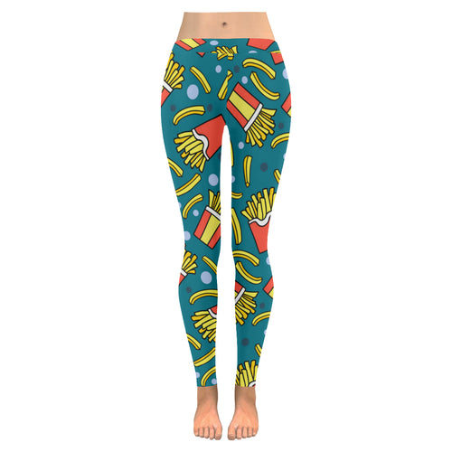 French fries red paper box pattern Women's Legging Fulfilled In US