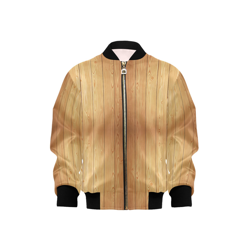 Wood Printed Pattern Print Design 05 Kids' Boys' Girls' Bomber Jacket