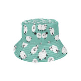 Cute sheep green background Unisex Bucket Hat