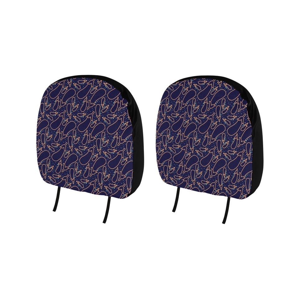 Eggplant Pattern Print Design 04 Car Headrest Cover