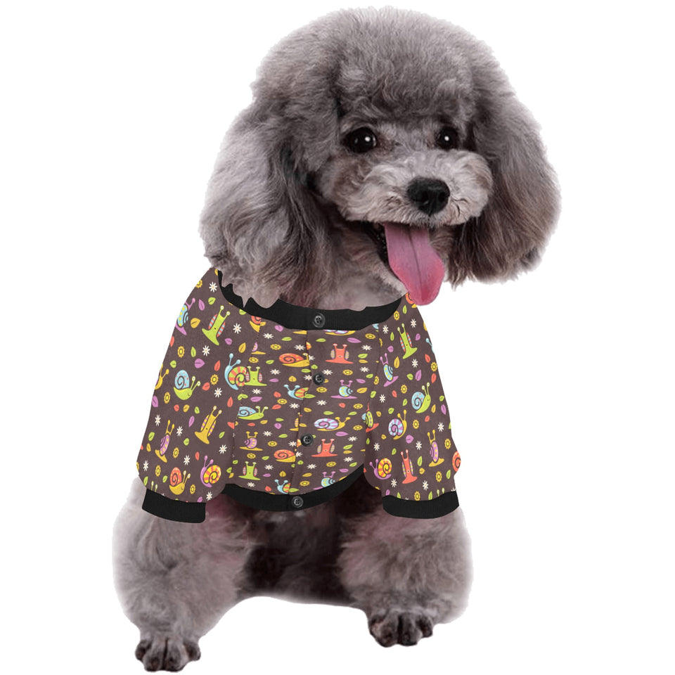Snail Pattern Print Design 02 All Over Print Pet Dog Round Neck Fuzzy Shirt