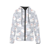 Sweet dreams sheep pattern Women's Padded Hooded Jacket