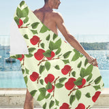 Red apples leaves pattern Beach Towel
