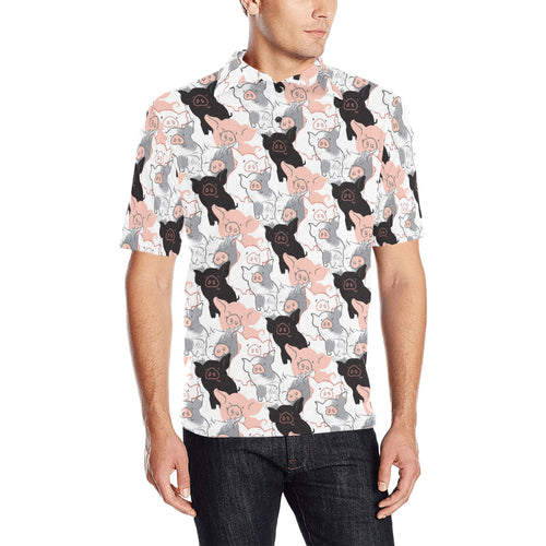 Pig Pattern Print Design 05 Men's All Over Print Polo Shirt