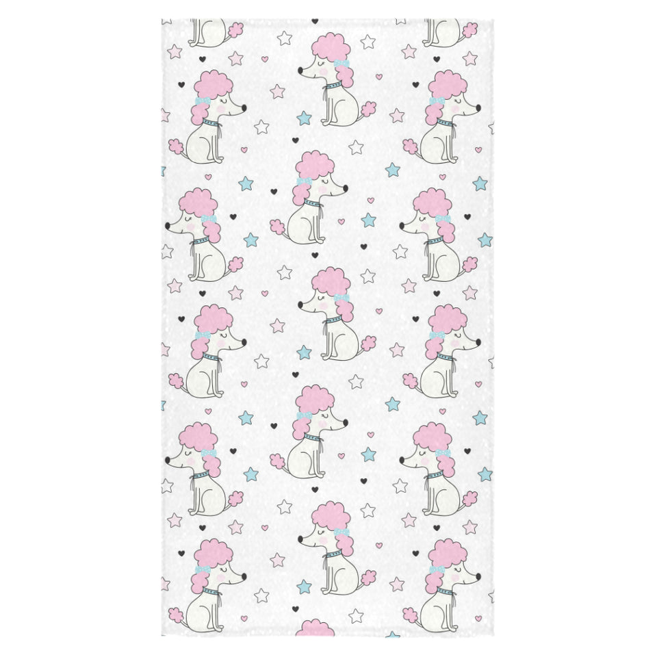 Cute poodle dog star pattern Bath Towel