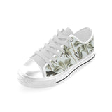 Monkey sloth lemur palm trees pattern Men's Low Top Canvas Shoes White