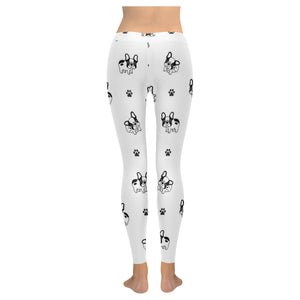 Cute french bulldog paw pattern Women's Legging Fulfilled In US