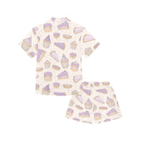 Cakes pies tarts muffins and eclairs purple bluebe Kids' Boys' Girls' V-Neck Short Pajama Set