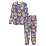 Sugar skull flower pattern Women's All Over Print Pajama Set