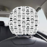 Mustache Beard Pattern Print Design 04 Car Headrest Cover