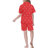 strawberry texture skin pattern Kids' Boys' Girls' V-Neck Short Pajama Set