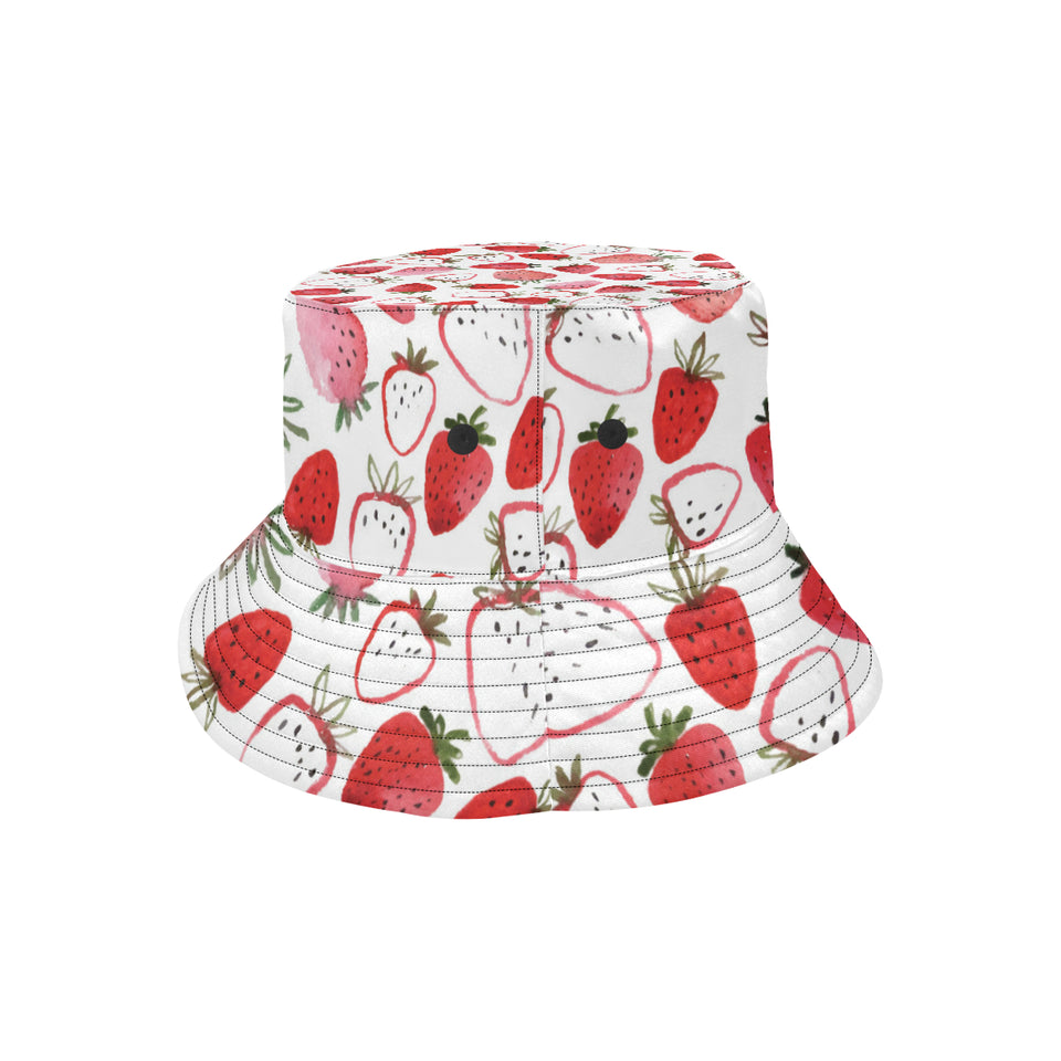 watercolor hand drawn beautiful strawberry pattern Unisex Bucket Hat
