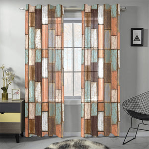 Wood Printed Pattern Print Design 02 Gauze Curtain