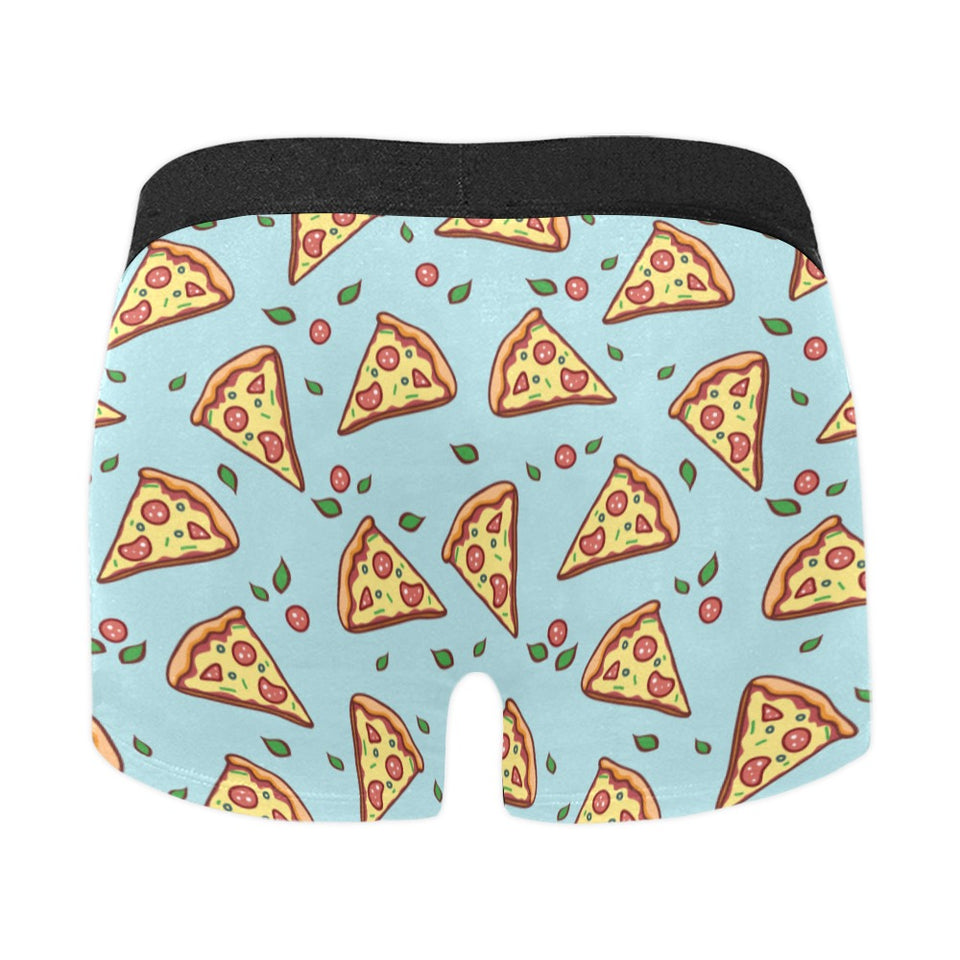 Hand drawn pizza blue background Men's All Over Print Boxer Briefs Men's Underwear