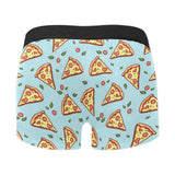 Hand drawn pizza blue background Men's All Over Print Boxer Briefs Men's Underwear