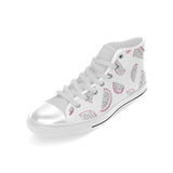 dragon fruit pattern Men's High Top Canvas Shoes White