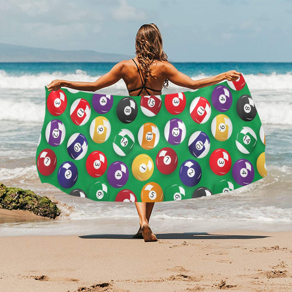 Billiard Ball Pattern Print Design 02 Beach Towel